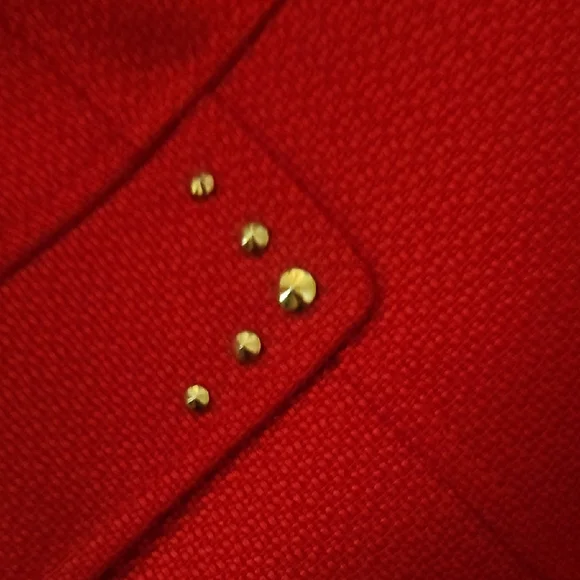 Tahari AS Vibrant Red Tailored Blazer with Textured Finish - Picture 4 of 5